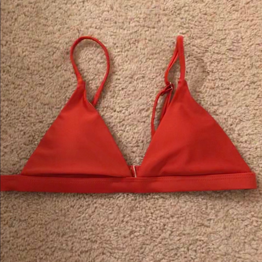coral colored triangle bikini top